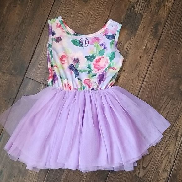 Spring Dress Purple Tutu "Presley" Size 5 - Picture 3 of 4